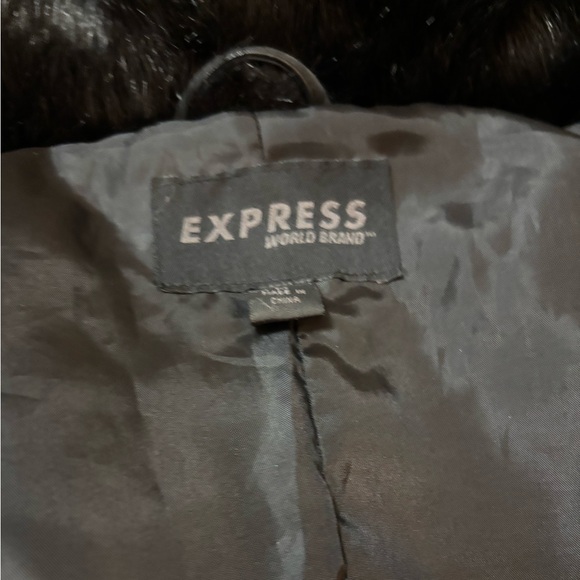 Vintage Express Cropped Black Faux Fur Jacket - Picture 8 of 10